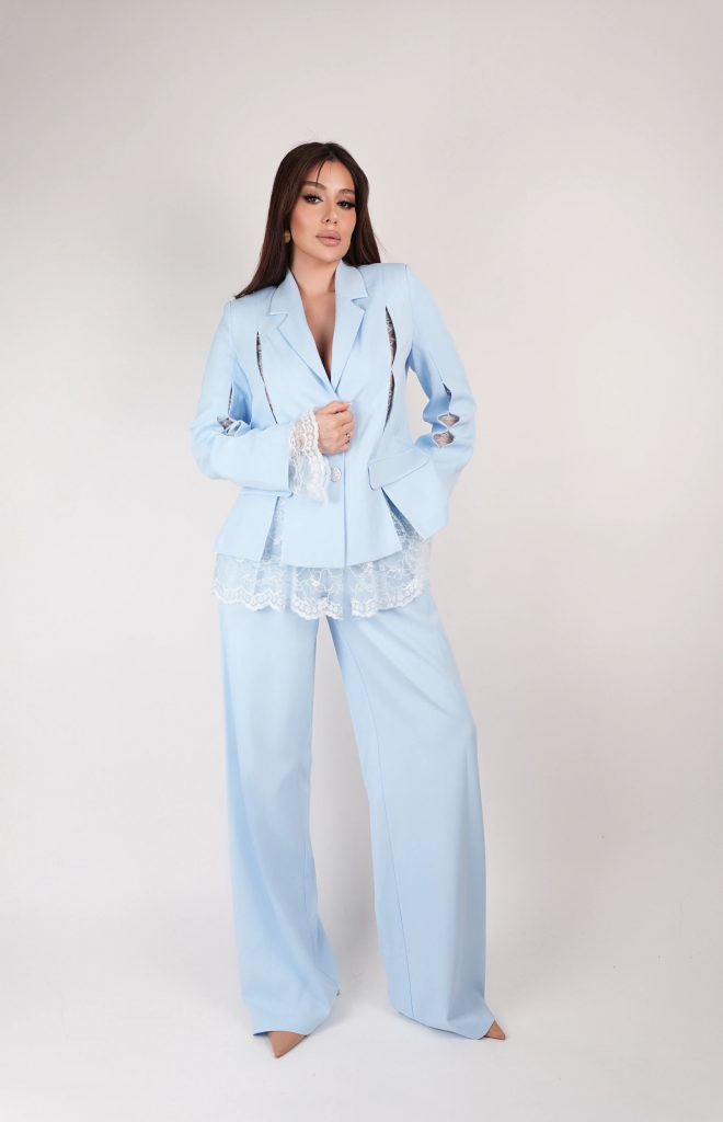 LACE CUT-OUT BLAZER SET