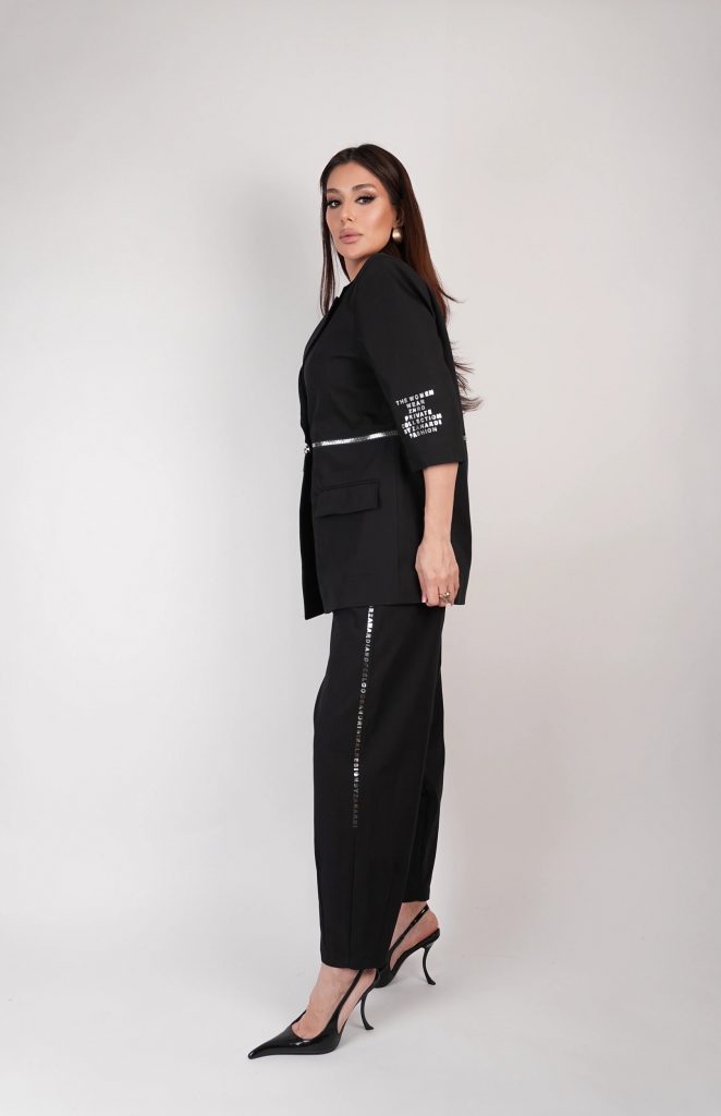 ZIP-DETAIL BLAZER SET