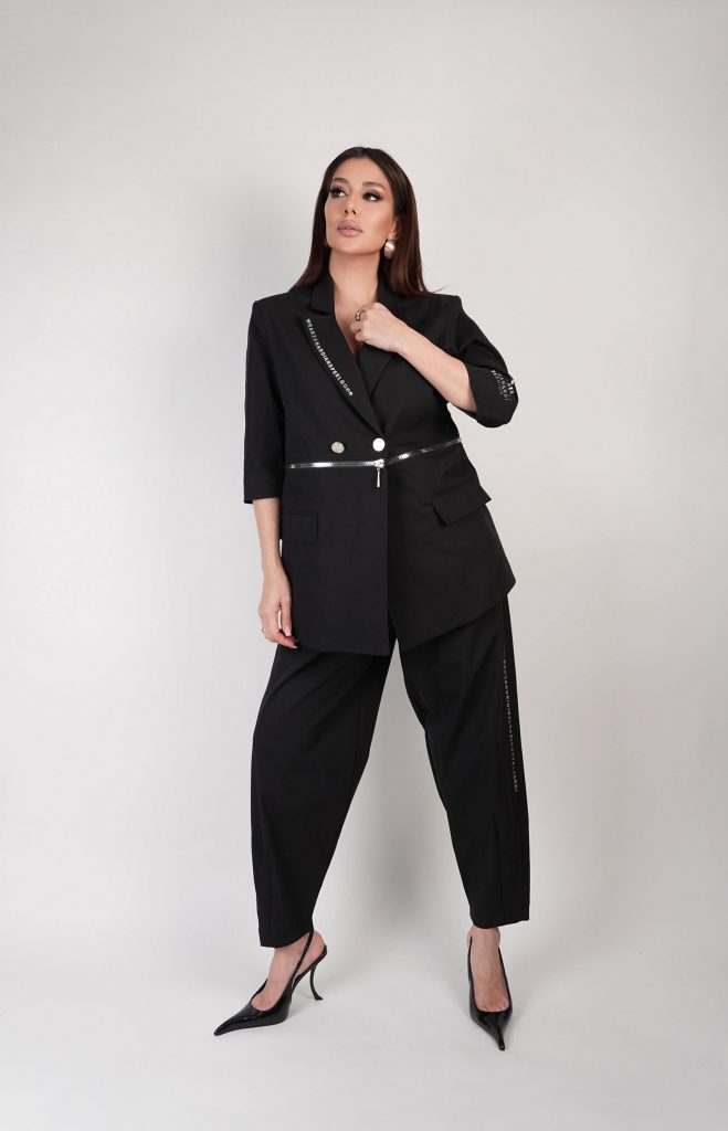 ZIP-DETAIL BLAZER SET