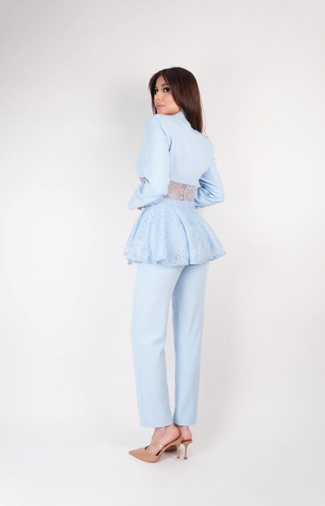 LACE-PEPLUM BLAZER SET