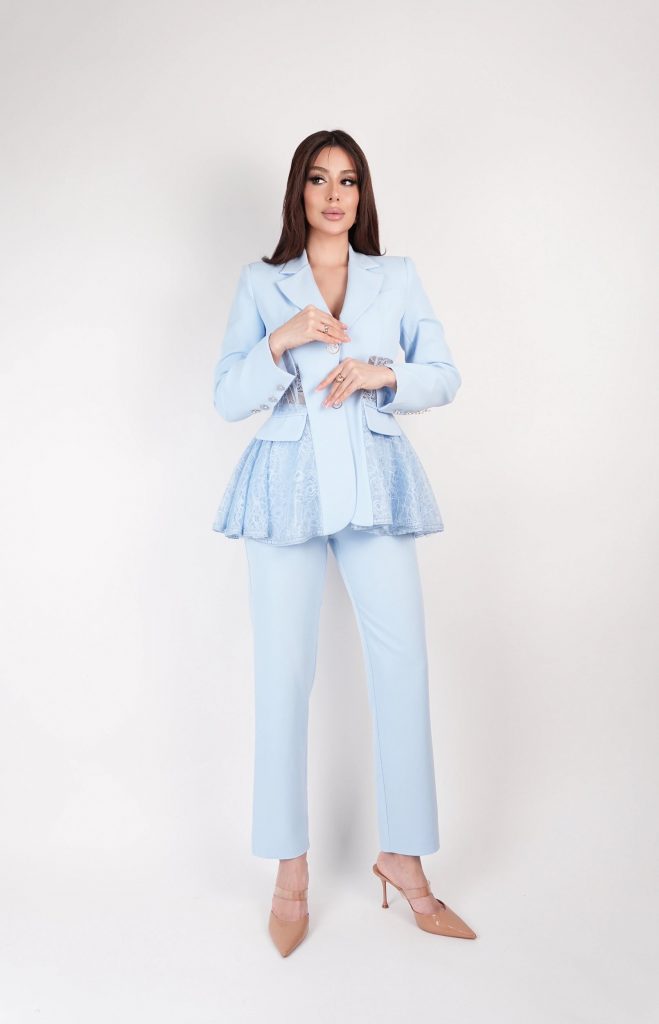 LACE-PEPLUM BLAZER SET