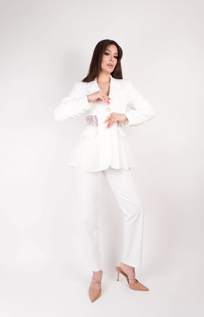 LACE-PEPLUM BLAZER SET