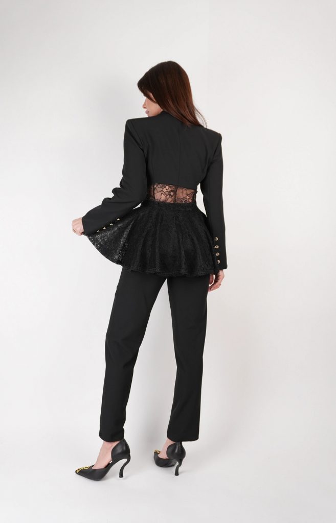 LACE-PEPLUM BLAZER SET