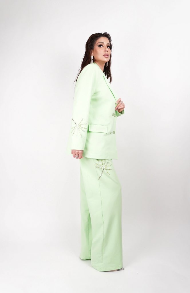 CRYSTAL-EMBELLISHED BLAZER SET