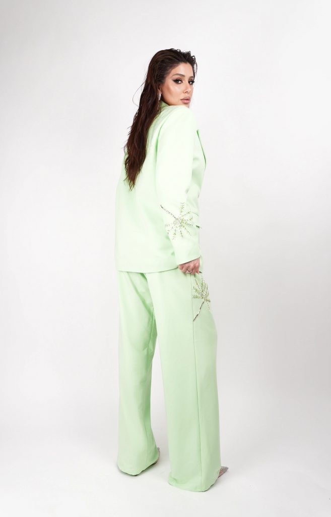 CRYSTAL-EMBELLISHED BLAZER SET