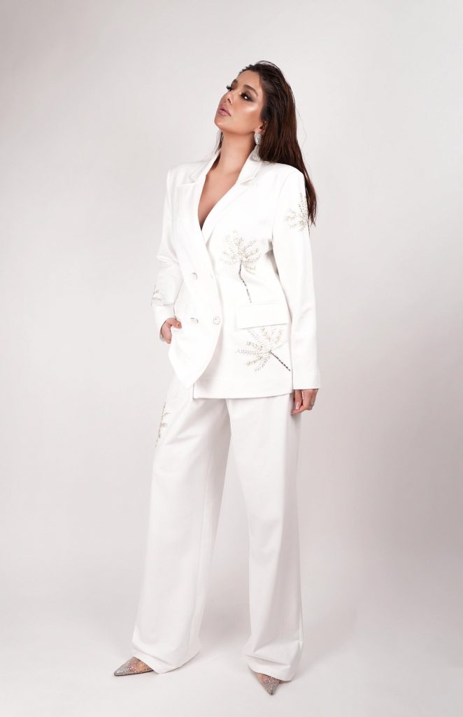 CRYSTAL-EMBELLISHED BLAZER SET