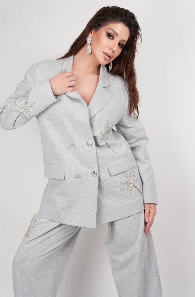 CRYSTAL-EMBELLISHED BLAZER SET