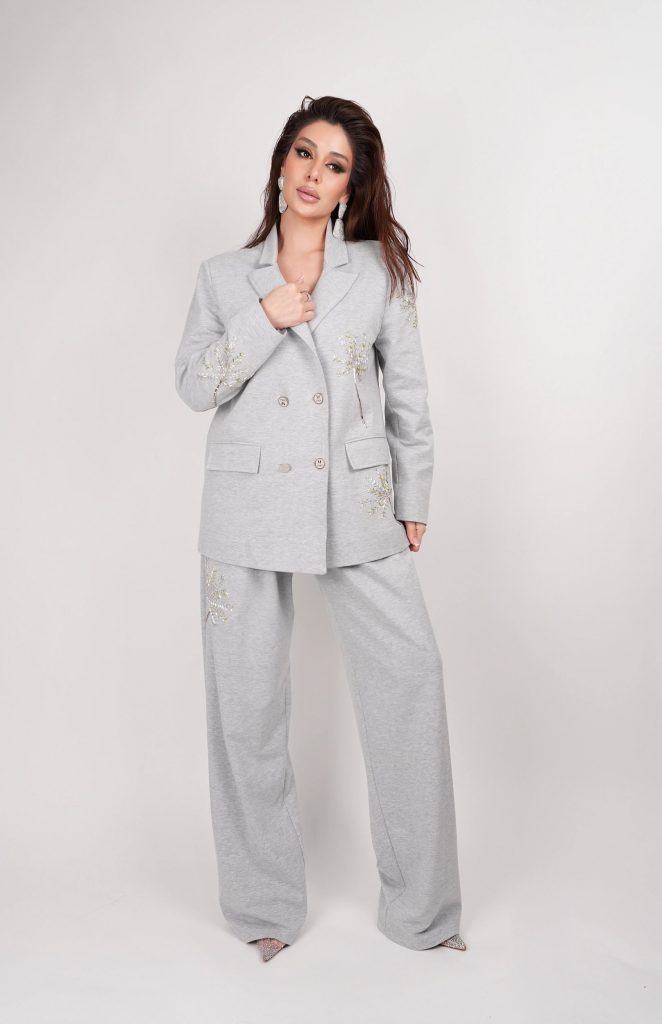 CRYSTAL-EMBELLISHED BLAZER SET