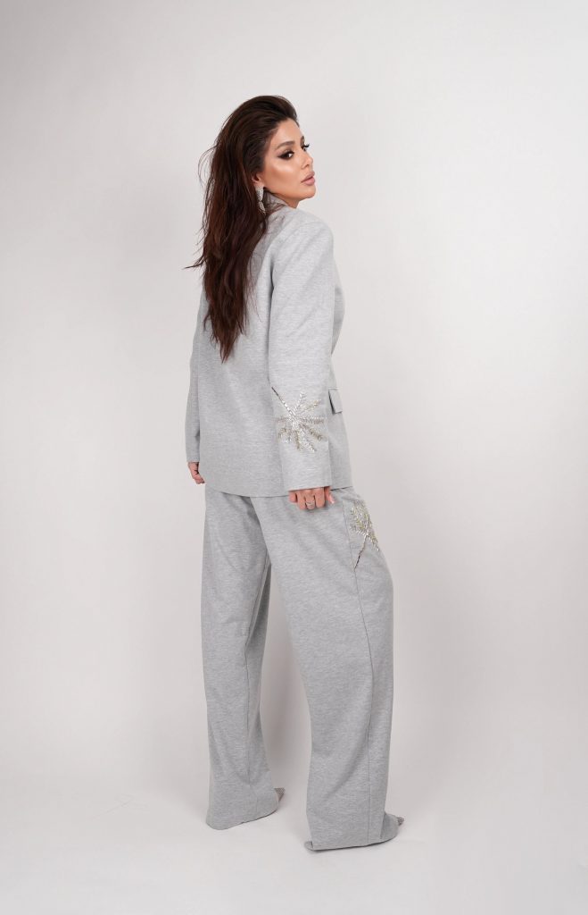 CRYSTAL-EMBELLISHED BLAZER SET