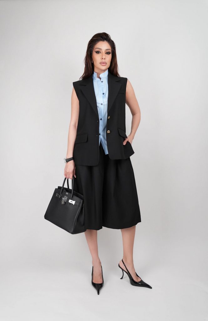 SLEEVELESS BLAZER CULOTTE SET