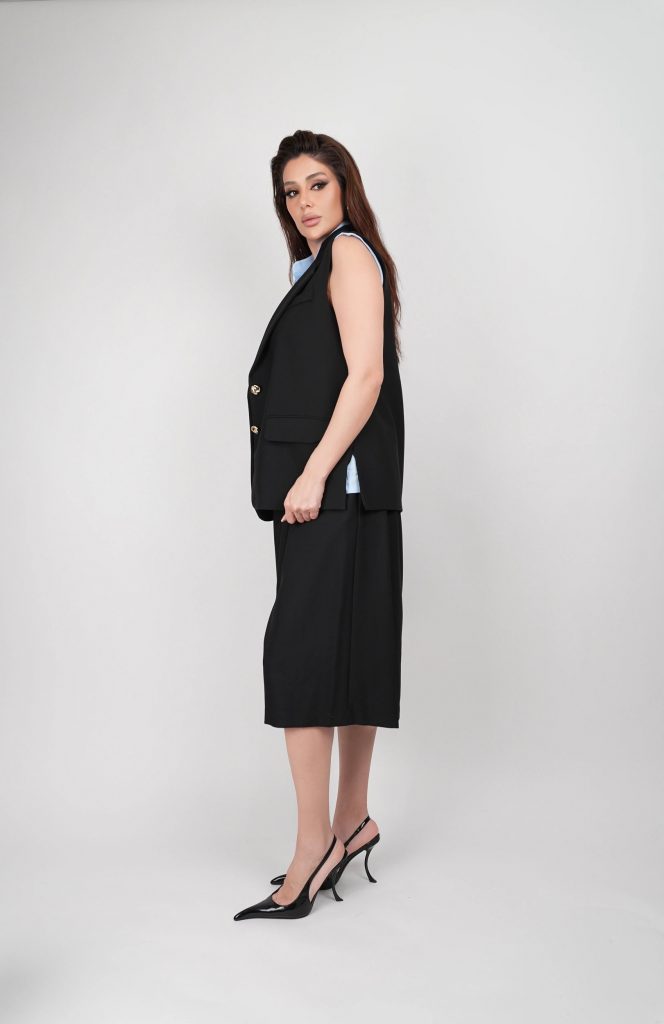 SLEEVELESS BLAZER CULOTTE SET