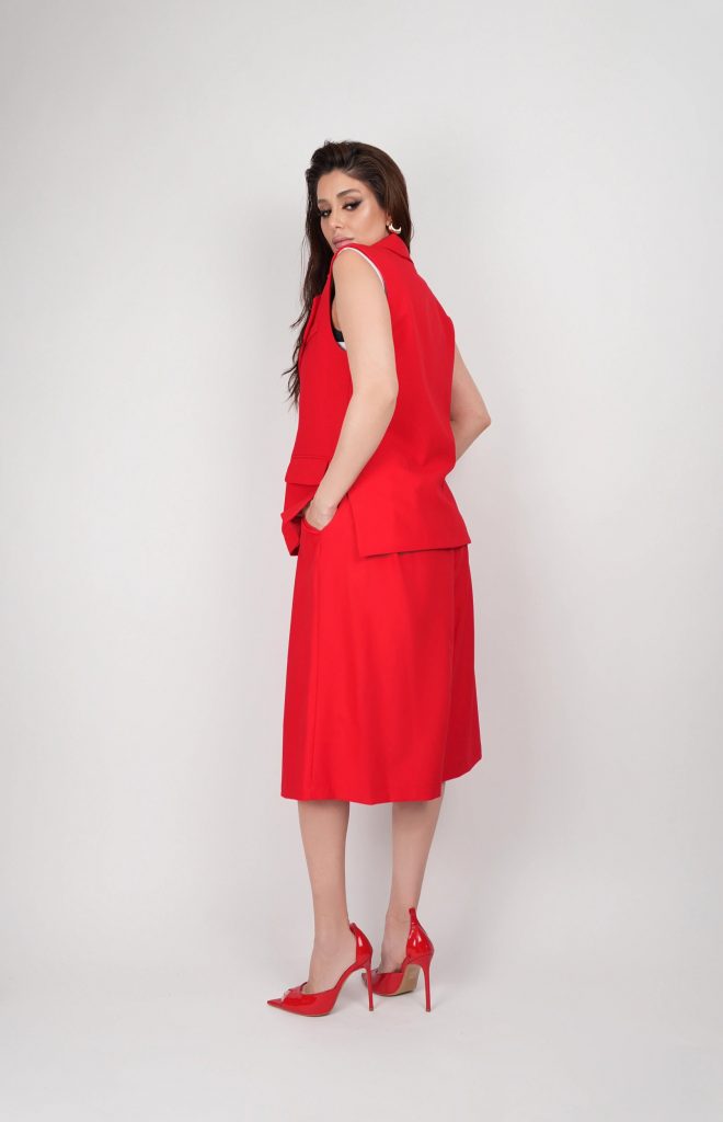 SLEEVELESS BLAZER CULOTTE SET