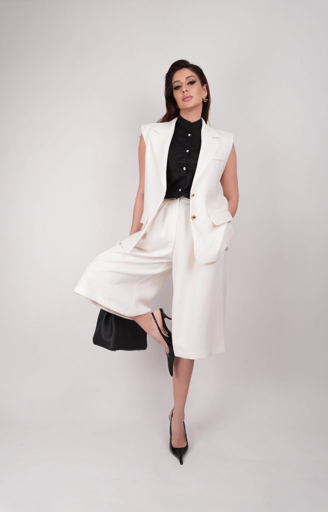 SLEEVELESS BLAZER CULOTTE SET