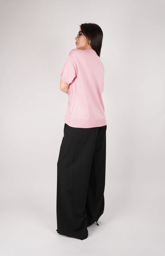 ARGYLE-PATTERN OPEN-KNIT TOP