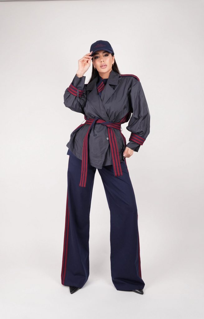 SPORTY BELTED JACKET SET