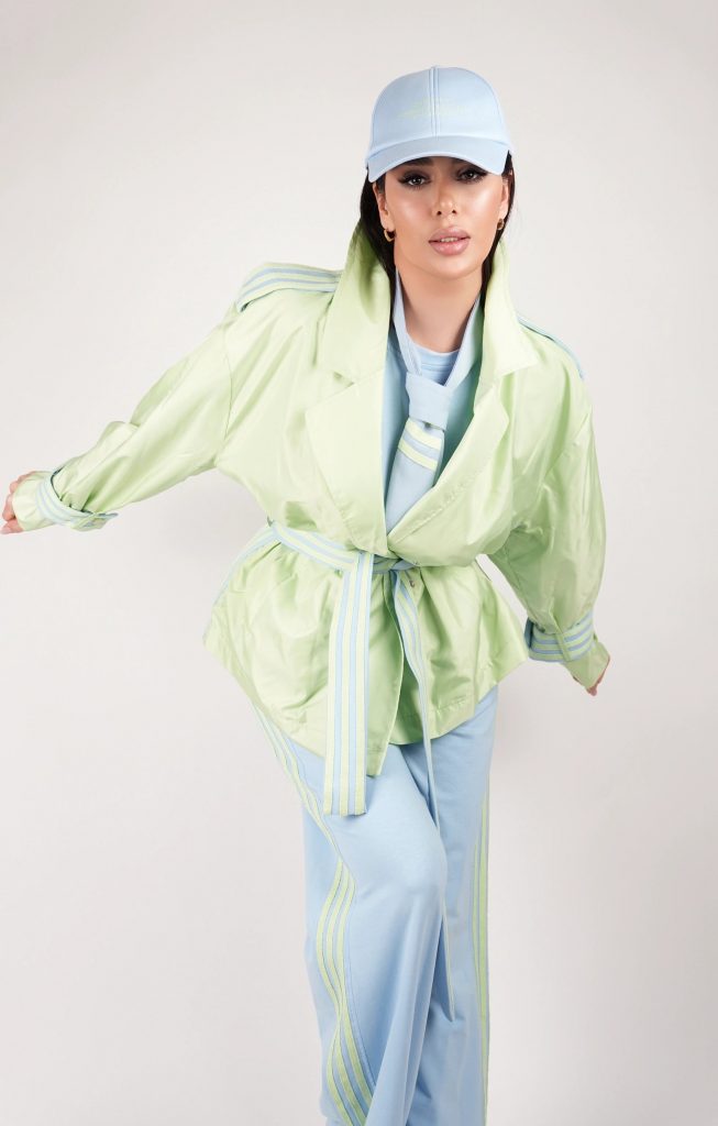 SPORTY BELTED JACKET SET