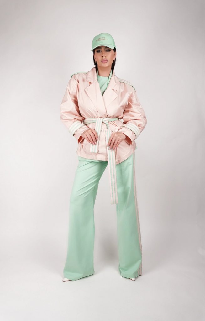 SPORTY BELTED JACKET SET