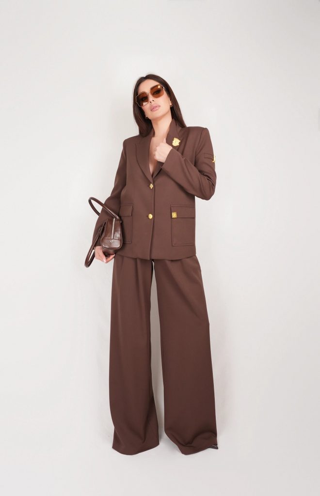 GOLD-BUTTON BLAZER SET
