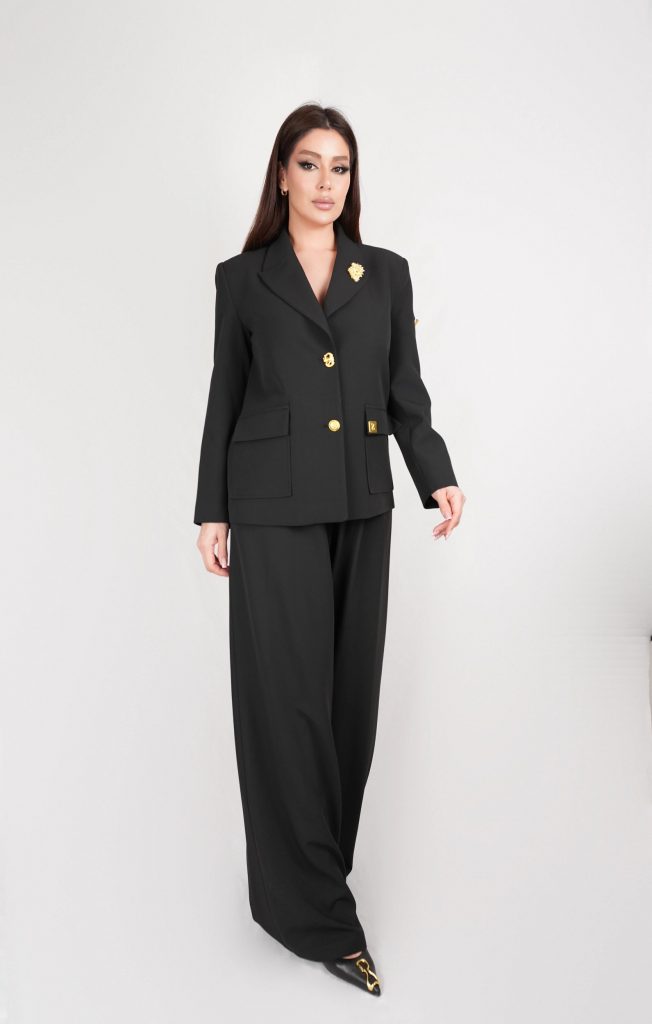 GOLD-BUTTON BLAZER SET