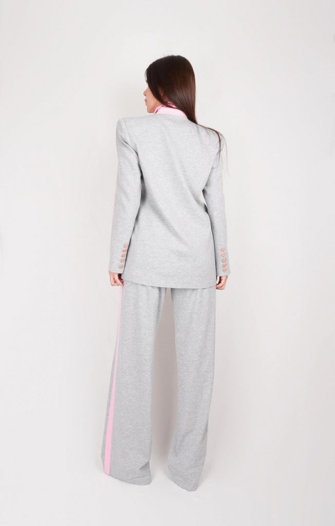 CONTRAST-DETAIL BLAZER SET