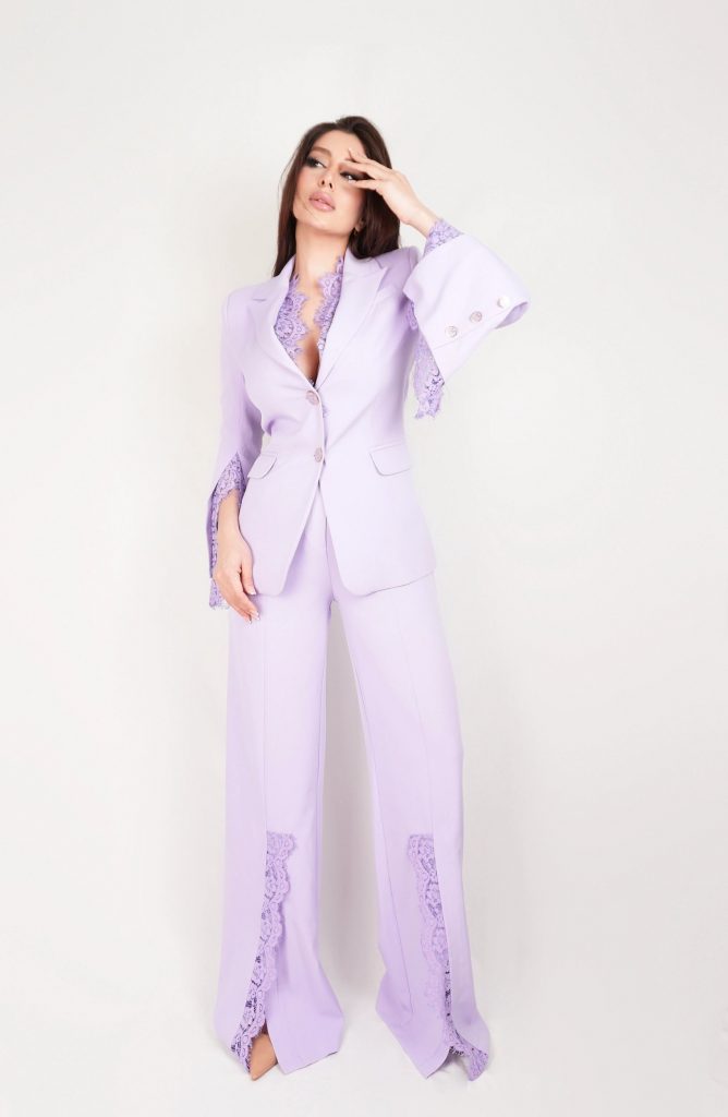 LACE-DETAIL BLAZER SET