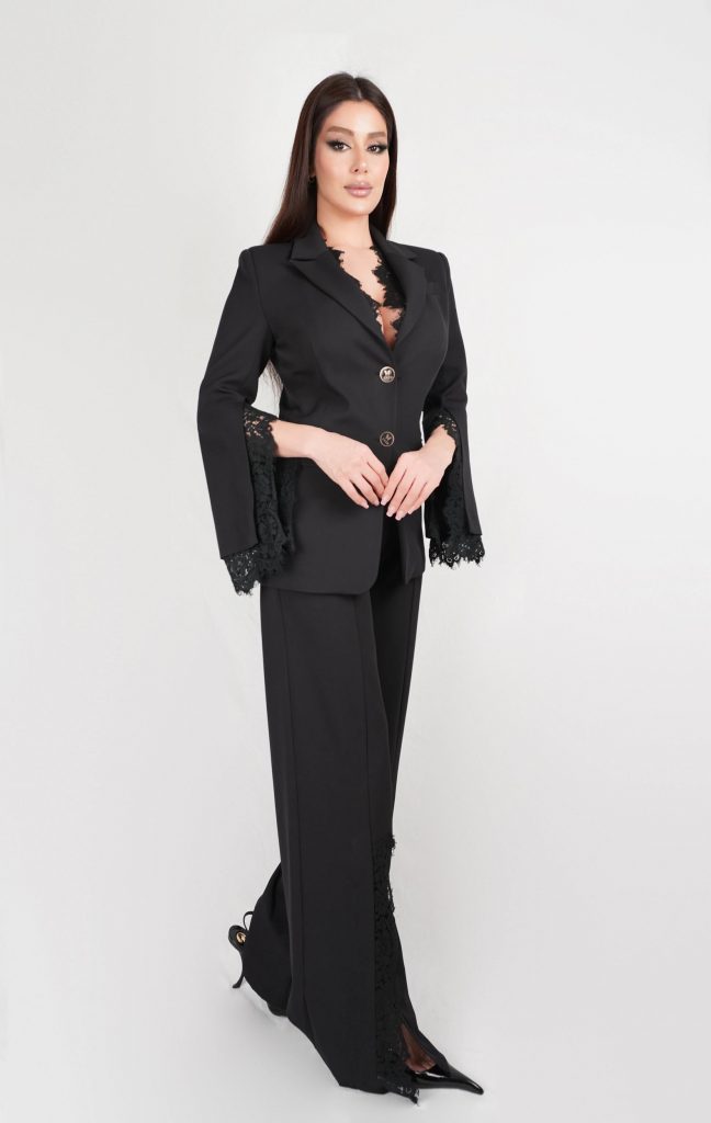 LACE-DETAIL BLAZER SET