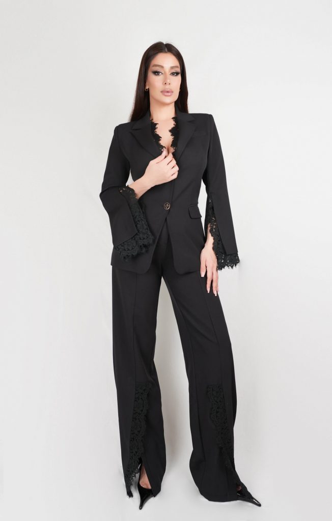 LACE-DETAIL BLAZER SET