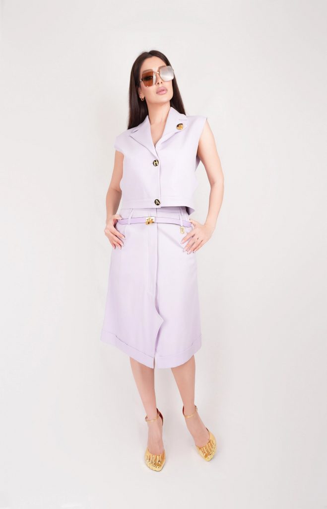 BELTED VEST SKIRT SET