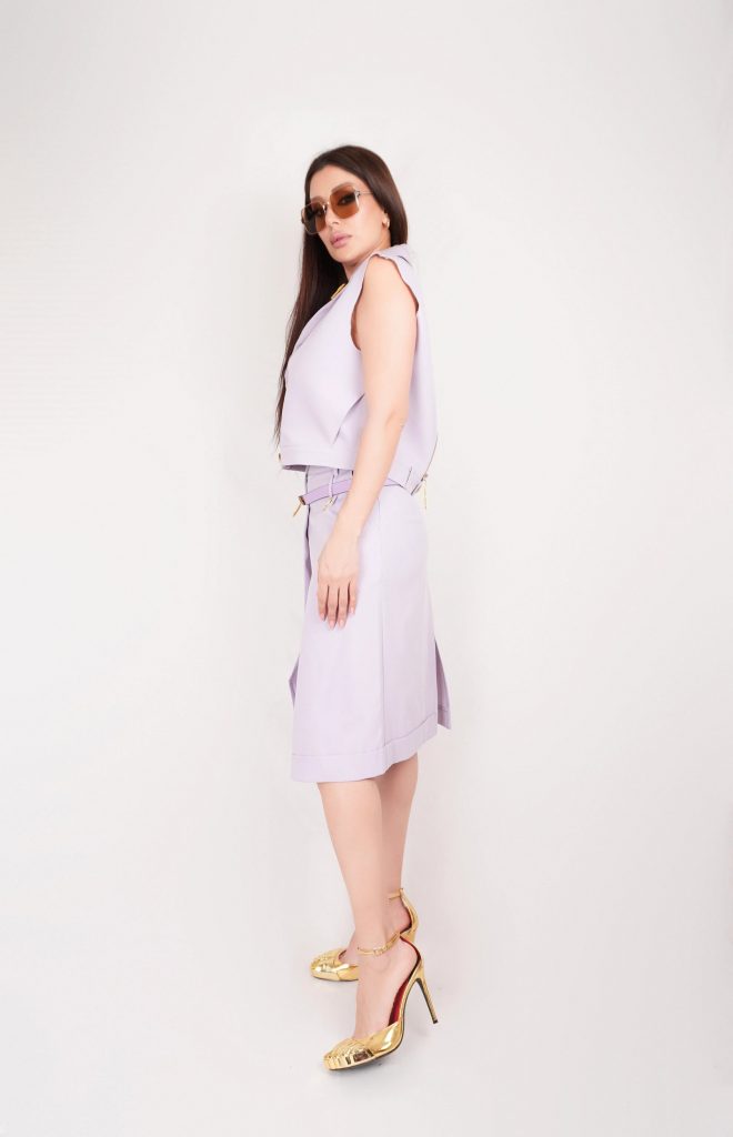 BELTED VEST SKIRT SET