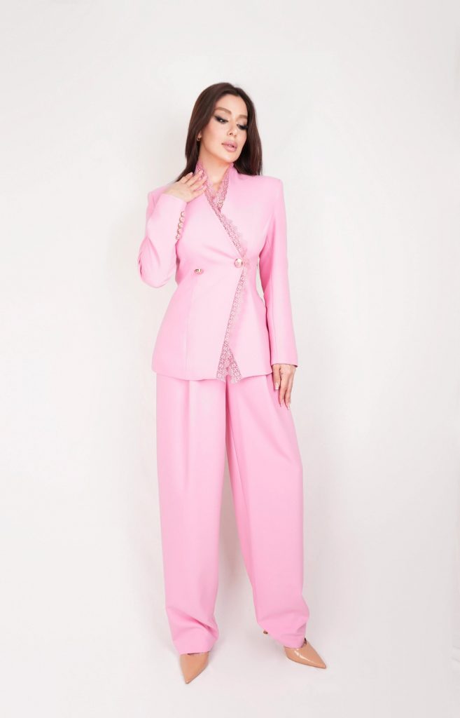 LACE-TRIM BLAZER SET