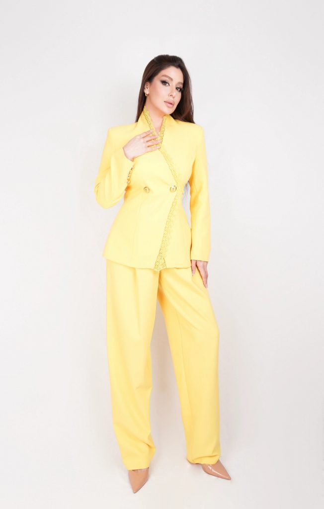 LACE-TRIM BLAZER SET