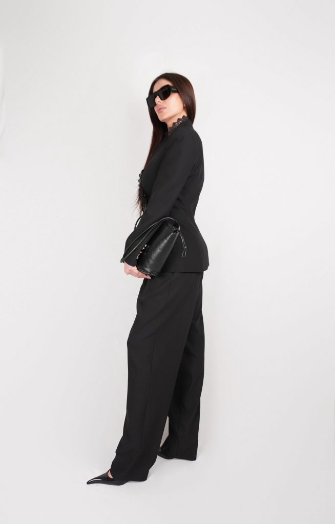 LACE-TRIM BLAZER SET