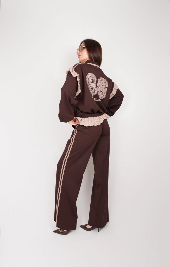 LACE-TRIM TRACKSUIT SET