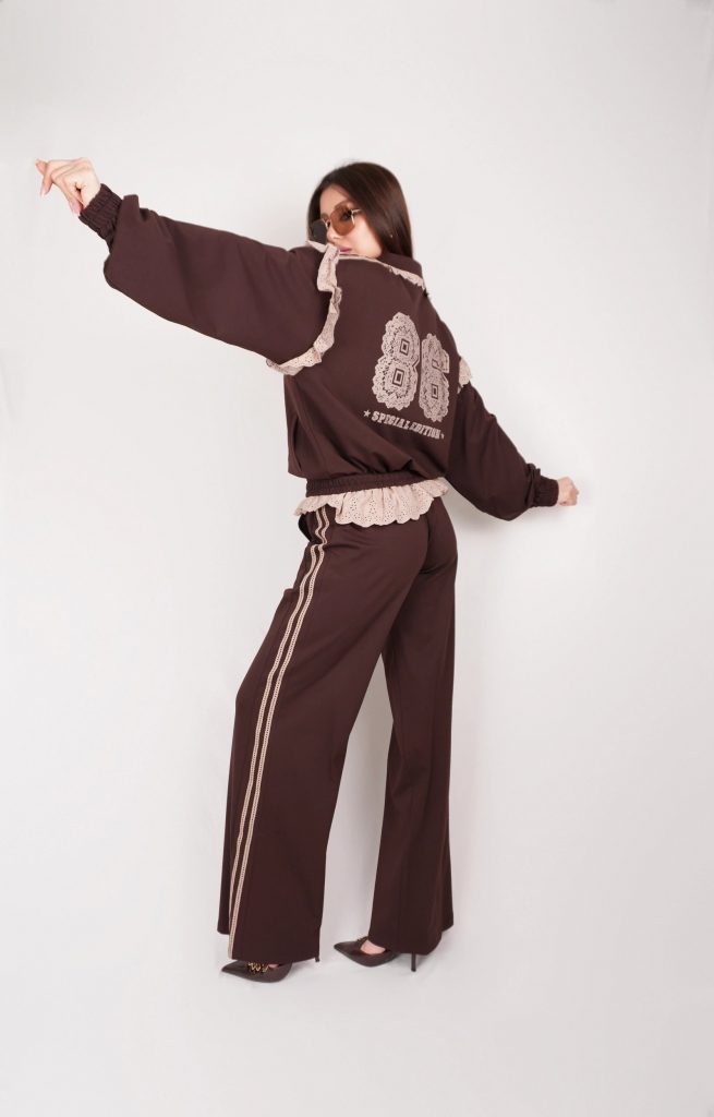 LACE-TRIM TRACKSUIT SET