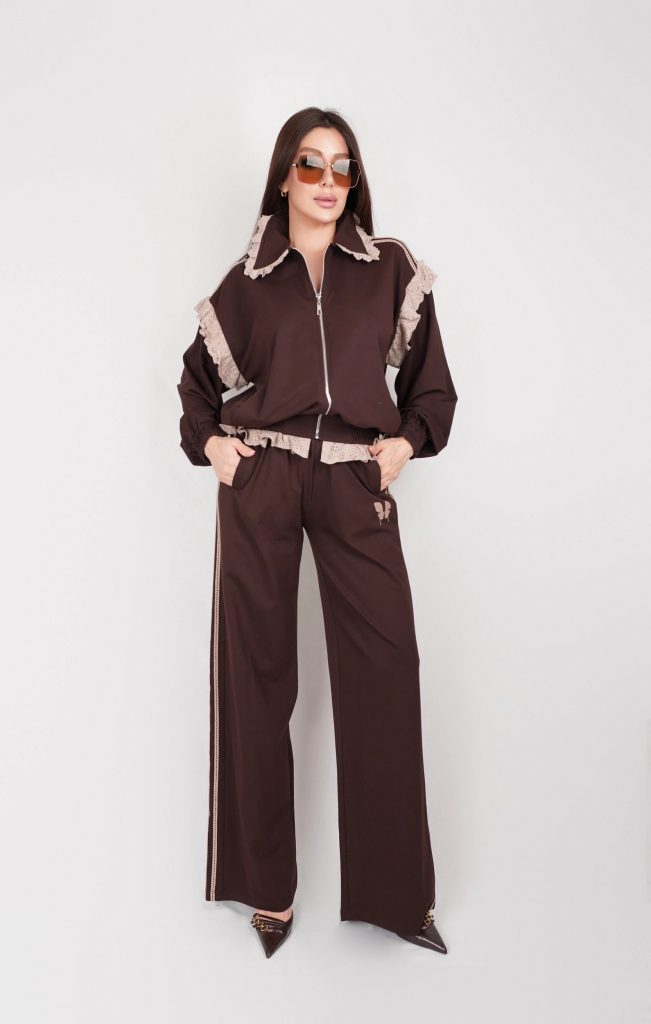 LACE-TRIM TRACKSUIT SET