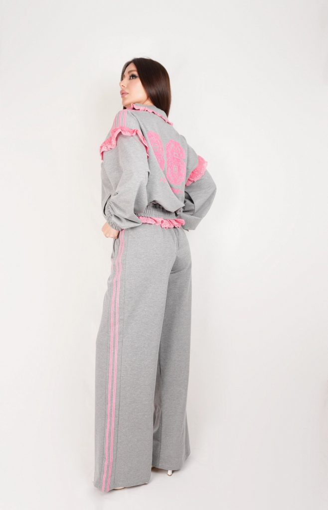 LACE-TRIM TRACKSUIT SET