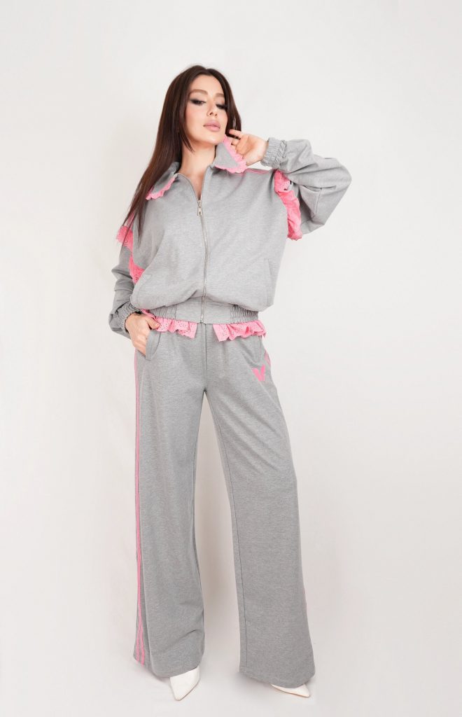 LACE-TRIM TRACKSUIT SET