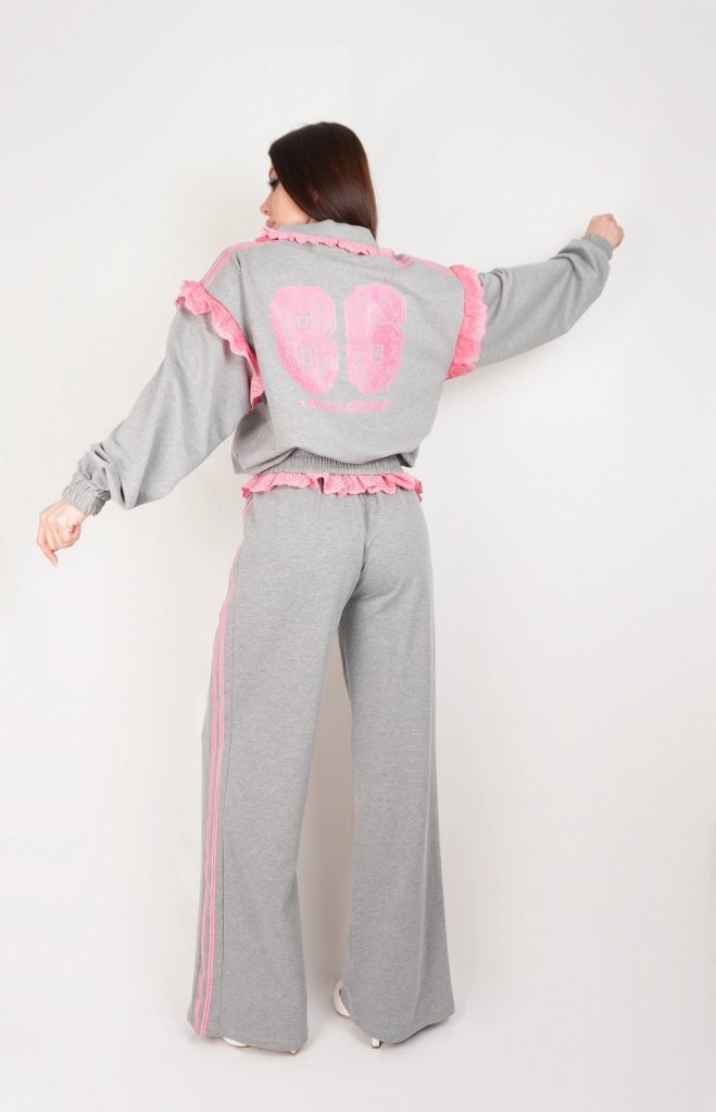 LACE-TRIM TRACKSUIT SET