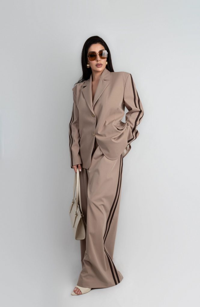 STRIPE-DETAIL TWO-PIECE SET