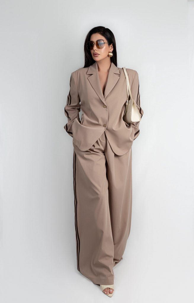 STRIPE-DETAIL TWO-PIECE SET
