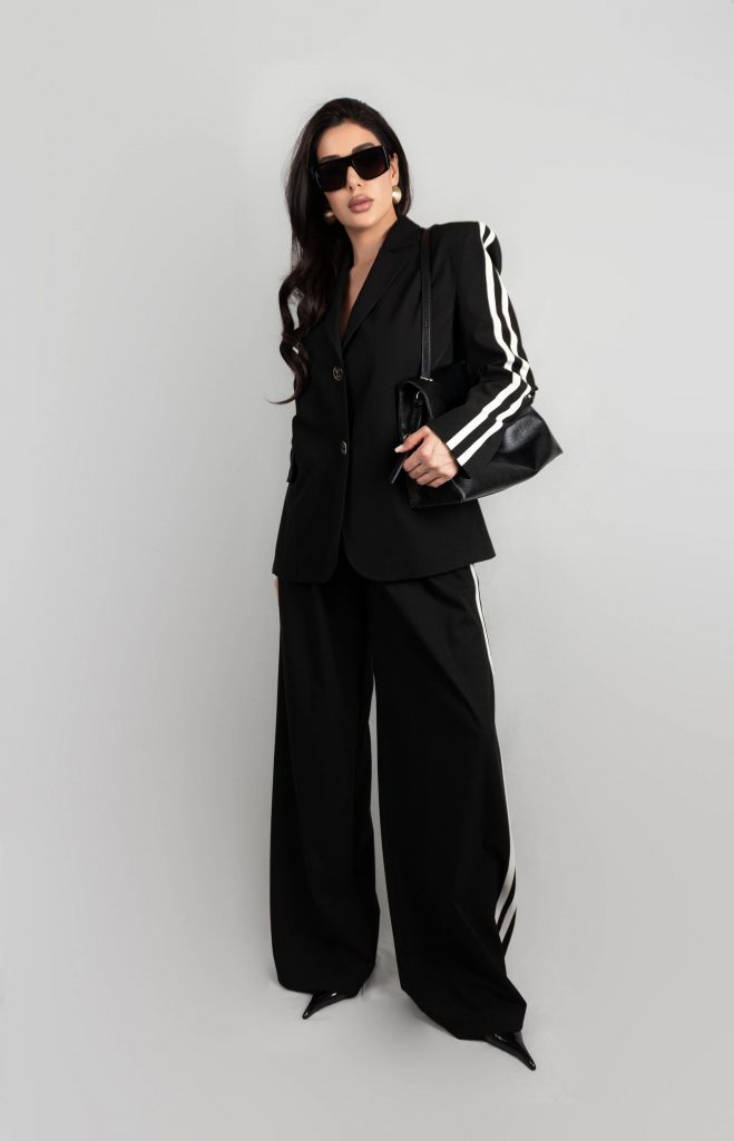 STRIPE-DETAIL TWO-PIECE SET