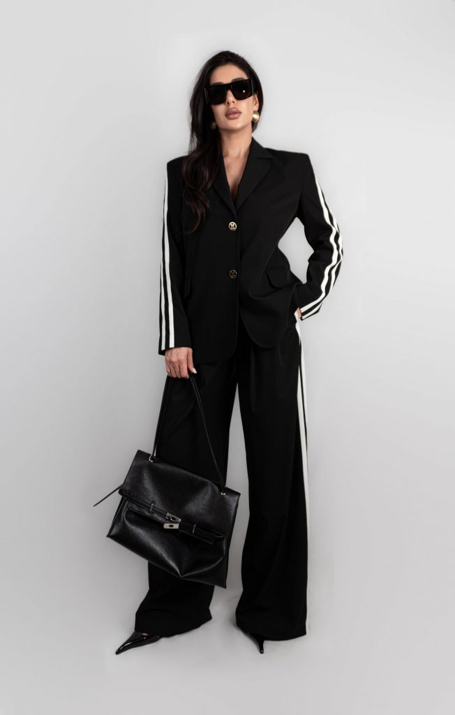 STRIPE-DETAIL TWO-PIECE SET