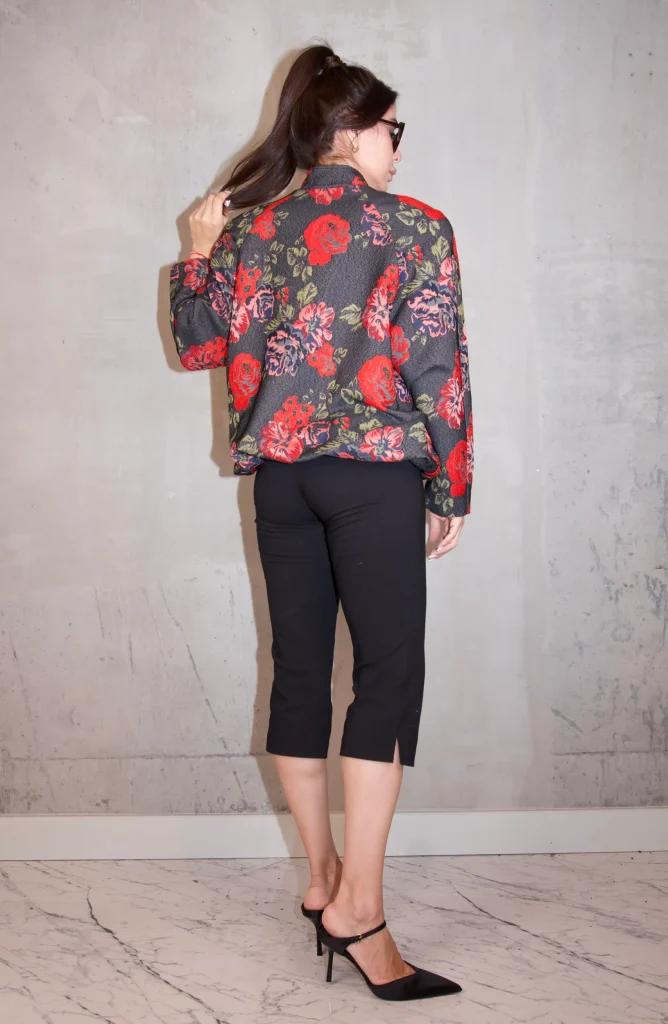 CORAL-FLORAL JACQUARD BOMBER - Red, Photo 3