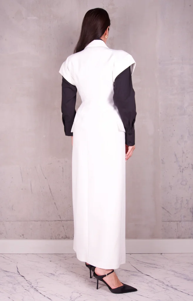 BELTED CAPE-VEST THREE-PIECE SET - Ecru, Photo 6