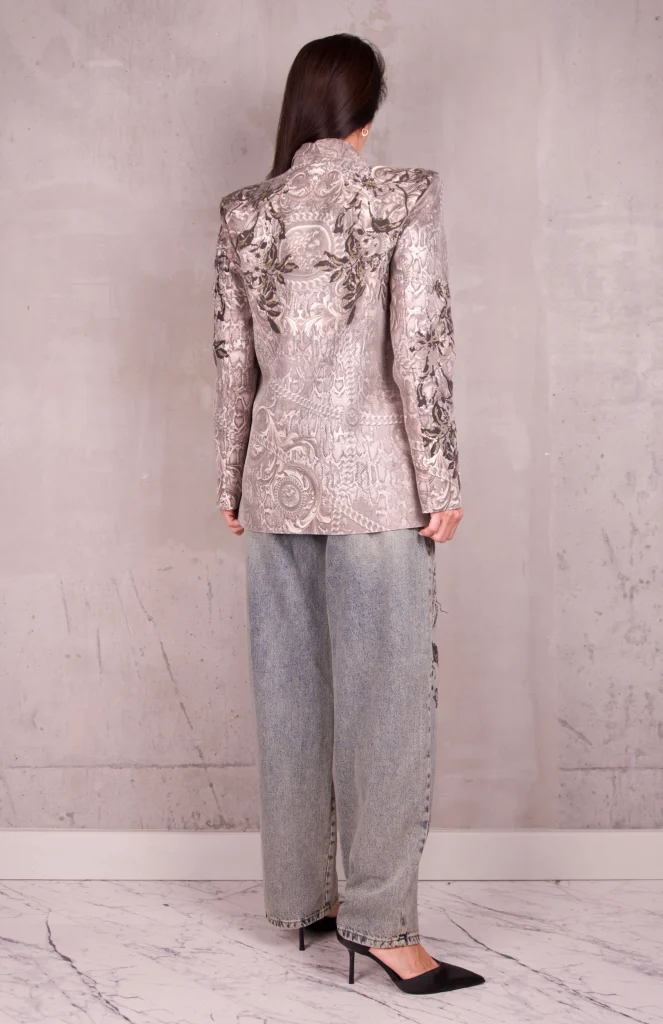 PAISLEY-PRINT BLAZER AND JEANS SET - Ecru, Photo 4