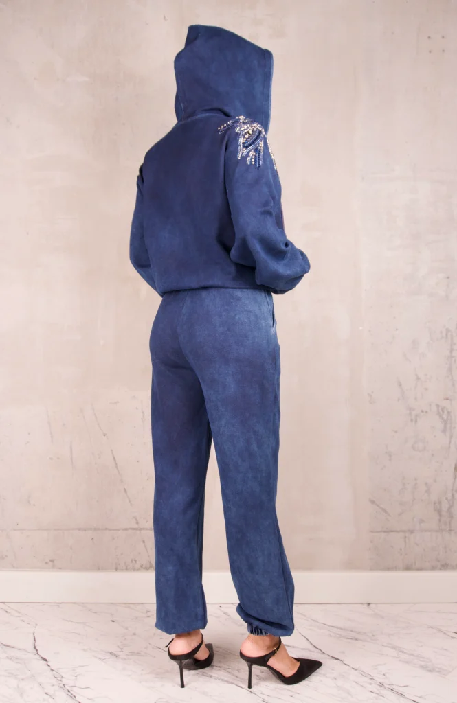 RHINESTONE-WING WASHED HOODIE SET - Blue, Photo 3