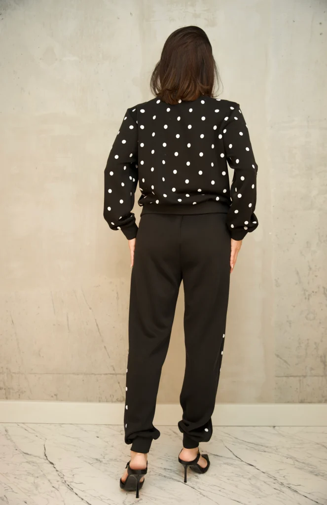 POLKA-DOT FLAP-POCKET BOMBER SET - Black, Photo 3