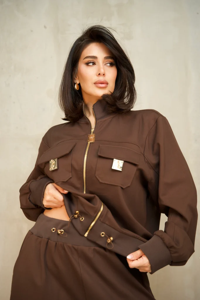 FLAP-POCKET ZIP BOMBER SET - Brown, Photo 2