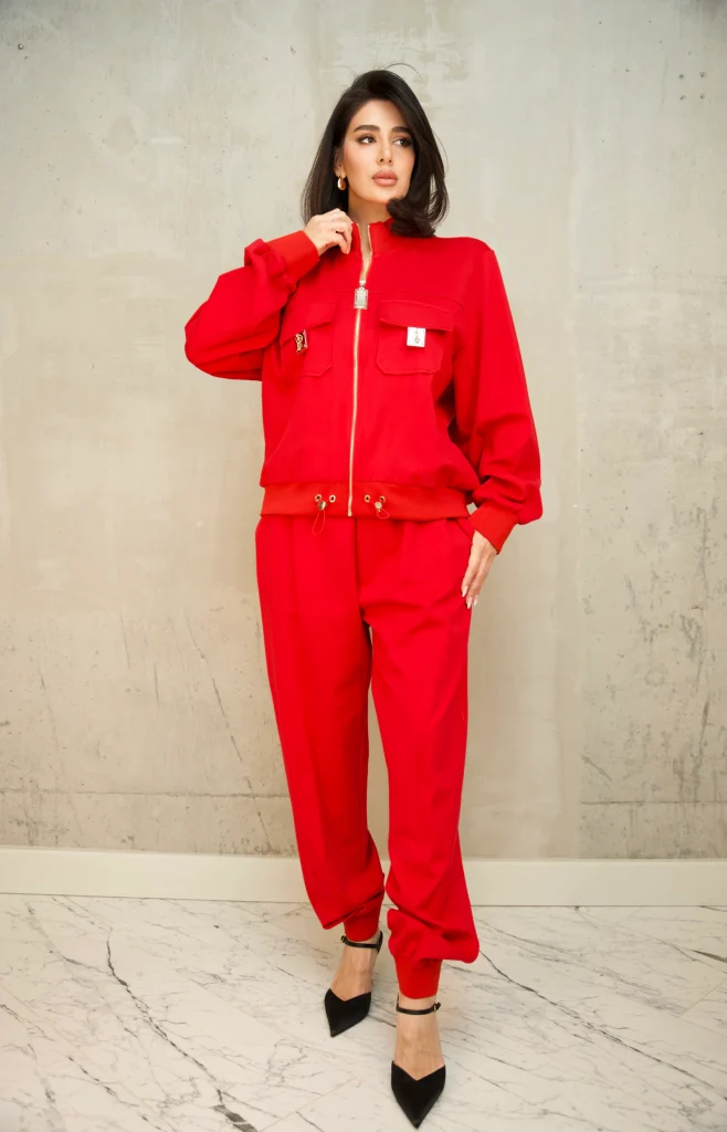 FLAP-POCKET ZIP BOMBER SET - Red, Photo 1