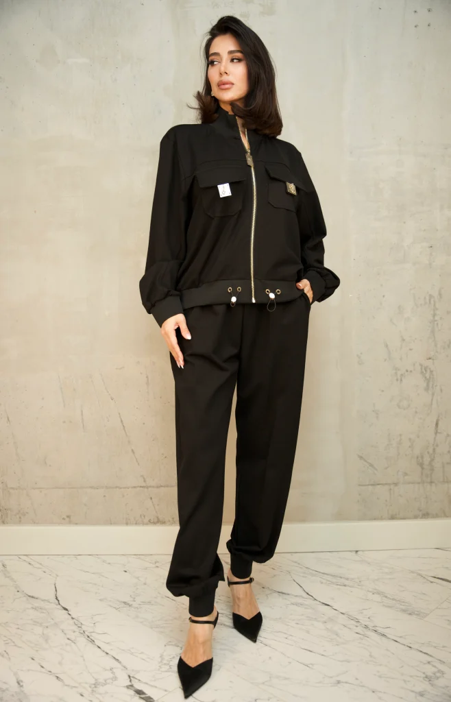 FLAP-POCKET ZIP BOMBER SET - Black, Photo 1